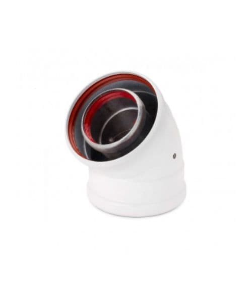 CODO SALIDA DE GASES COAXIAL 45º M-H 80/110 CODO SALIDA DE GASES COAXIAL 45º M-H 80/110