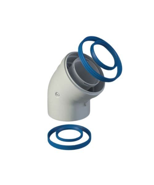 CODO SALIDA DE GASES COAXIAL 45º H-H 60/100