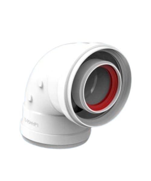 CODO SALIDA DE GASES COAXIAL 90º M-H 80/110